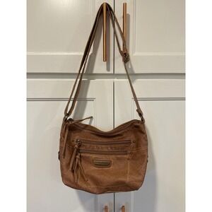 Stone Mountain USA Brown Leather Shoulder Bag Hobo Purse Multiple Pockets bag